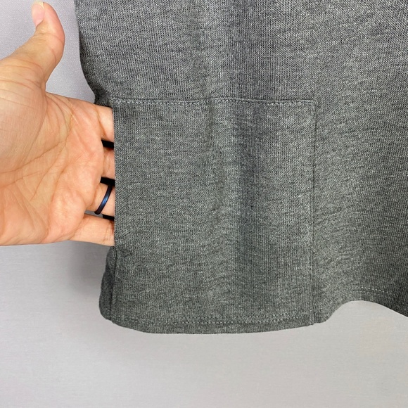 Go Couture Womens Elbow Sleeve Pullover Top in Charcoal Gray with Pocket… - Picture 4 of 8